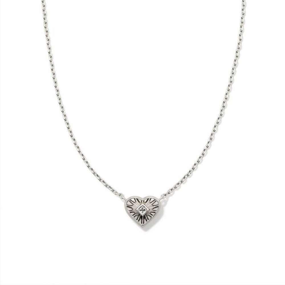 Kendra Scott -  Anna Sunburst Pendant Necklace - Silv Silver